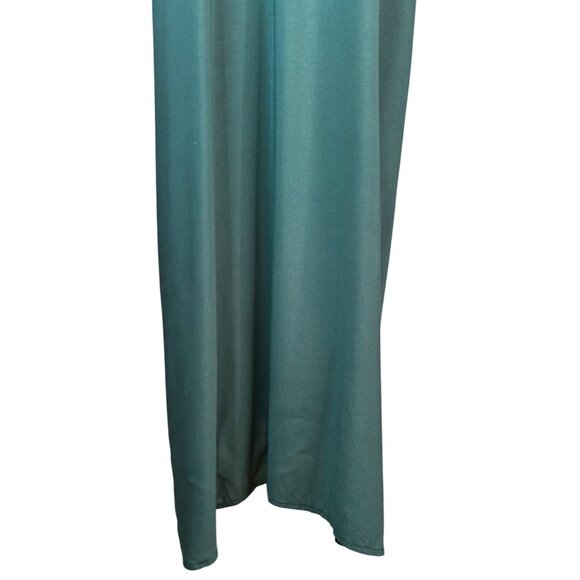 NWOT Boho Gypsy Beach Goddess Green Long Caftan Dress Cover-up V-Neckline & Tie - Picture 9 of 10